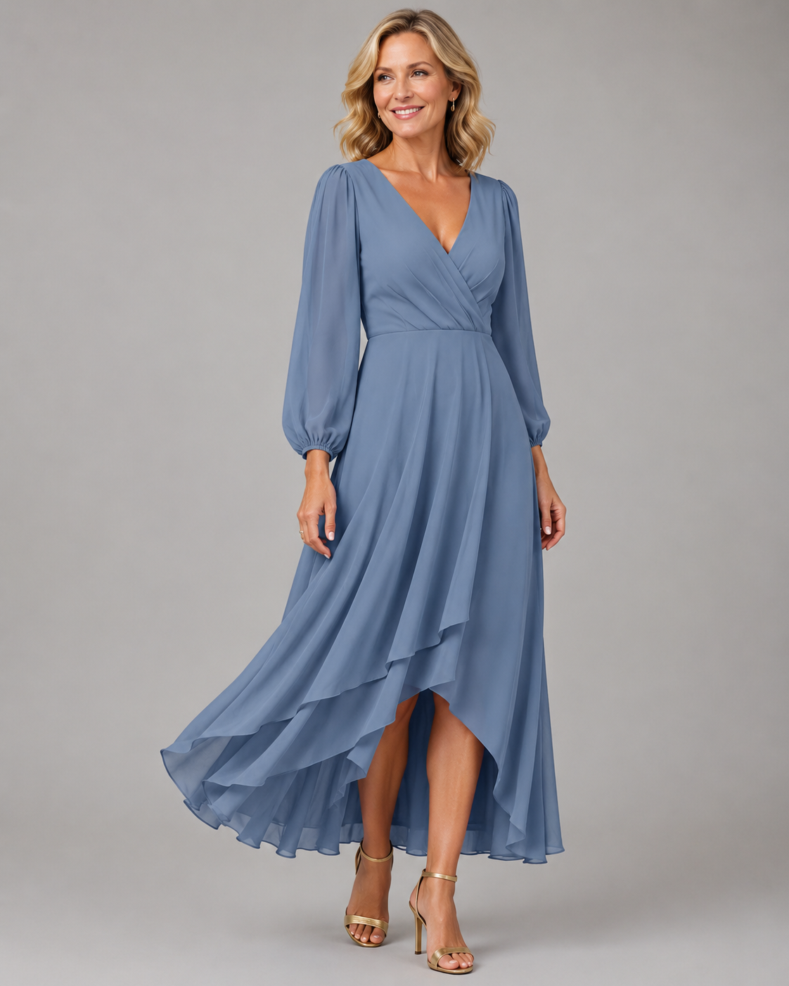 Miaâ„¢ | Elegant V-neck Long Dress
